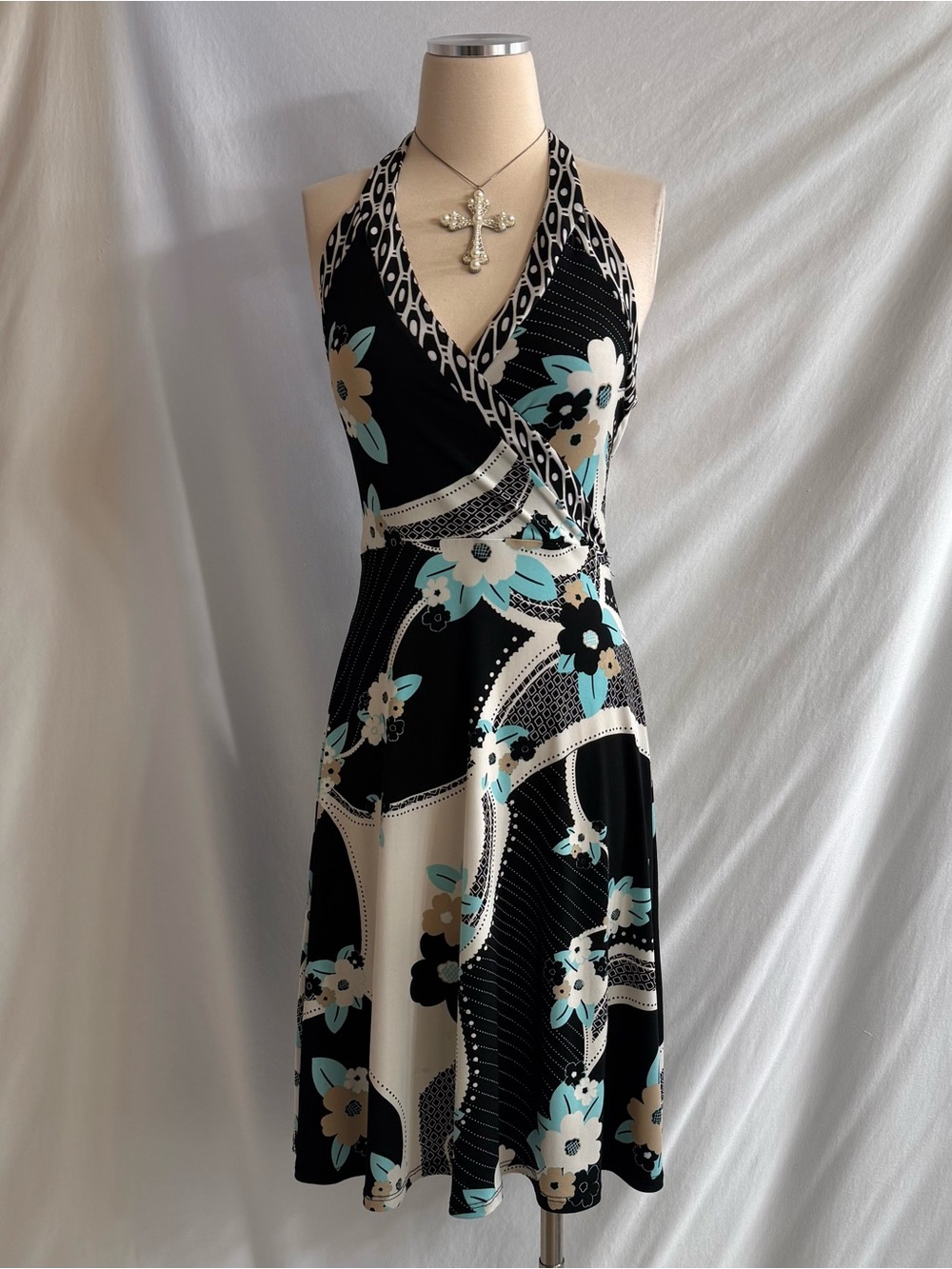 Vintage Y2K Floral Halter Dress